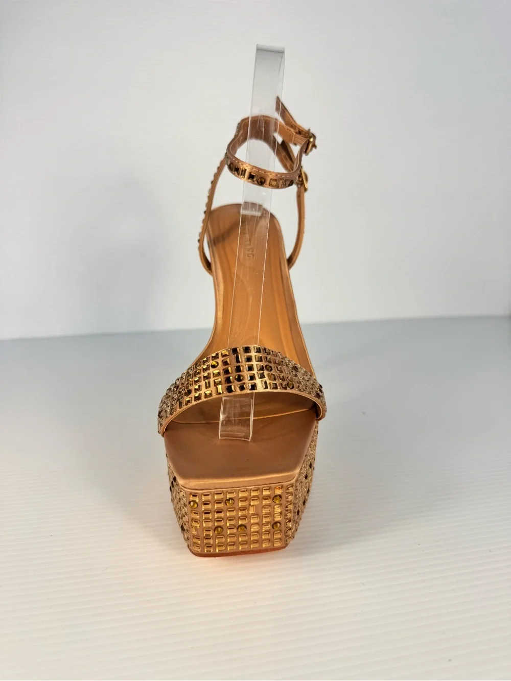 Azalea Wang Albion Mocha Rhinestone Platform Heels – Sky High Glam